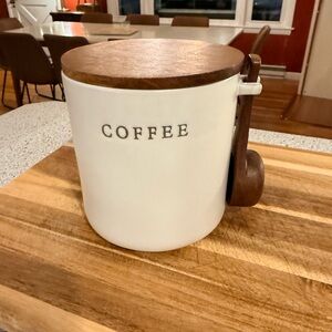 Target White and Brown Coffee Canister
